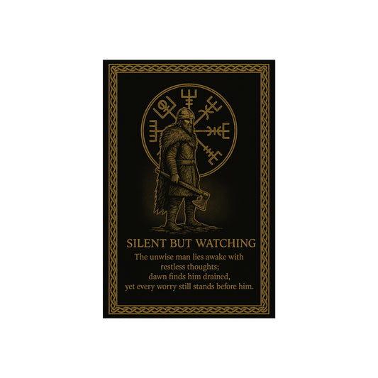 Silent But Watching Viking Wall Art Poster — Norse Rune Decorative Print