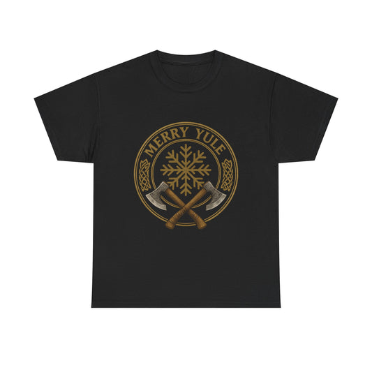 Yule Axes Tee — "Merry Yule" Pagan Holiday T-Shirt