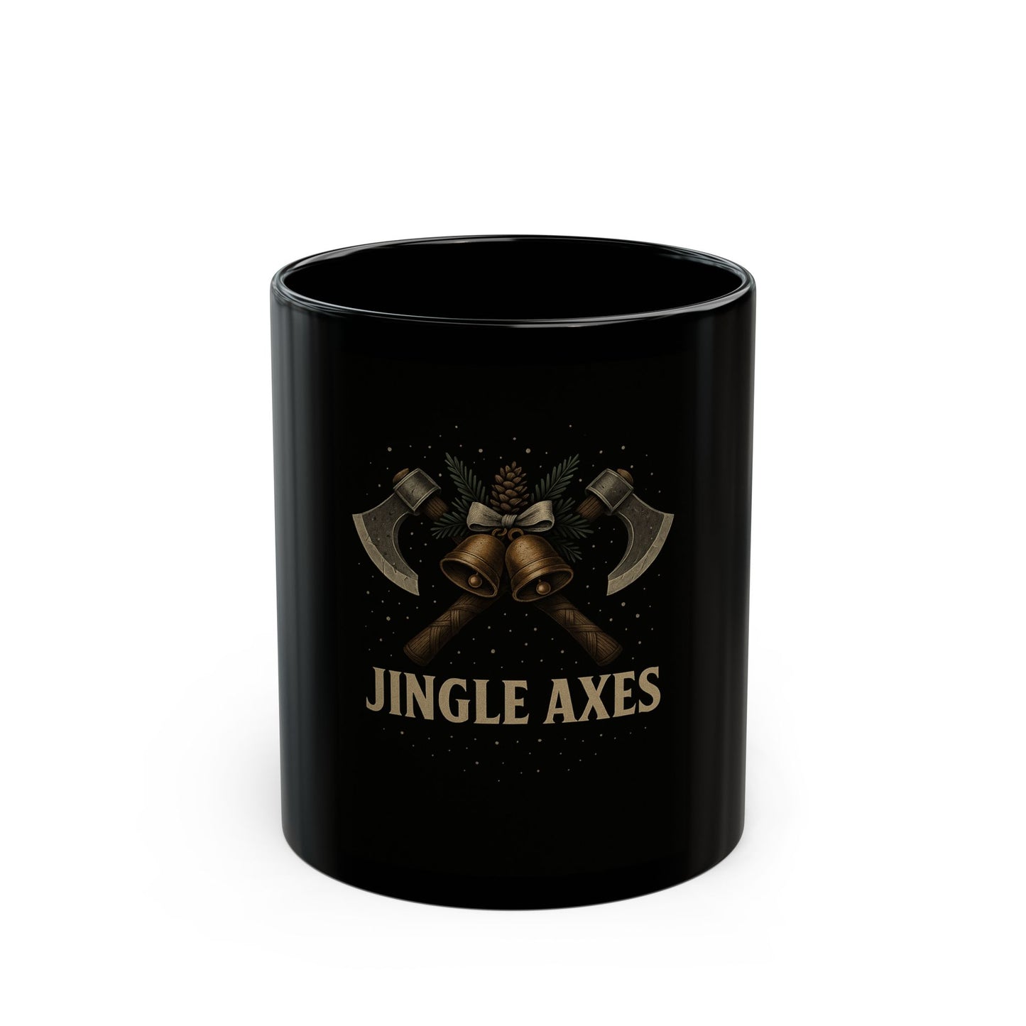 Jingle Axes Black Mug — Funny Christmas Axe Holiday Coffee Cup (11oz & 15oz)