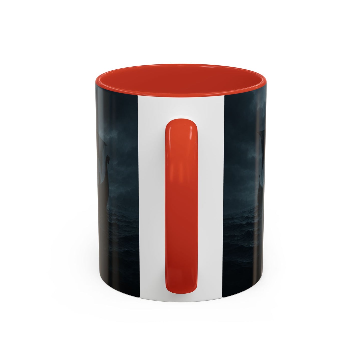 Viking Longship Coffee Mug — Dark Stormy Sea Accent Mug (11/15oz)